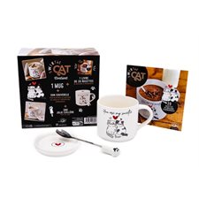 Sweetie cat : 20 recettes de boissons & mignardises : Coffret blanc : Cuisine : 1 mug + 1 couvercle + 1 jolie cuillère + 1 livre de recettes
