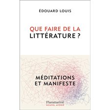 Que faire de la littérature ? : Méditations et manifeste : Nouvel avenir