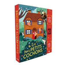 Les trois petits cochons : Une histoire du soir à lire dans le noir ! :  Un album équipé d'une lampe permettant de projeter les illustrations au plafond.