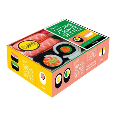 Coffret soirée sushis chaussettes : Pour manger ses sushis en chaussettes comme au Japon ! : 2 paires de chaussettes longues + les meilleures recettes de sushis