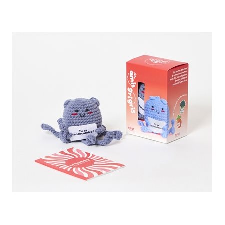 Les amis grigris : Tu es tentaculaire ! : Coffret : Un coffret comprenant un amigurumi poulpe en guise de porte-bonheur, accompagné d'un message positif, ainsi qu'un petit livre de conseils bien-être.