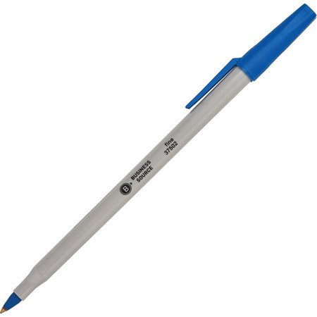 Stylos à bille Business Source Pointe fine bleu (bte 12)