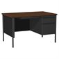 Bureau à caisson simple Fortress 48 x 30 x 29-1 / 2 po H noyer / noir