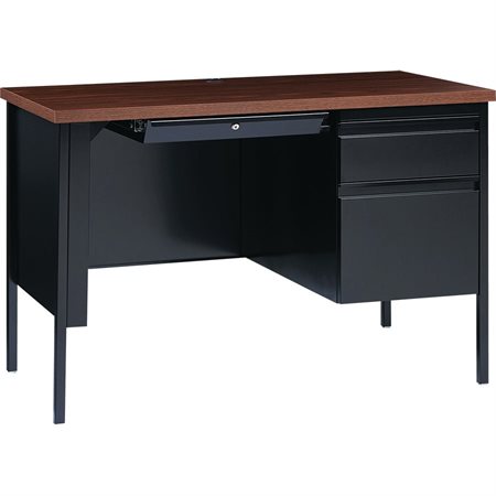 Bureau à caisson simple Fortress 45-1 / 2 x 24 x 29-1 / 2 po H noyer / noir