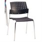 Chaise empilable Sonic Sans bras. Pieds droits noir