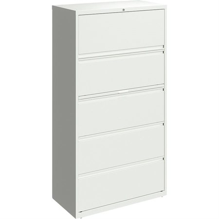 Classeur latéral 5 tiroirs. 36 x 19 x 68  po. H. 202 lbs. blanc