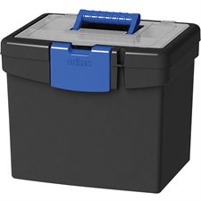 Boîte de rangement de fichiers avec couvercle de rangement XL noir / bleu