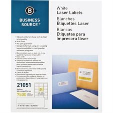 Étiquettes d’adresse premium Paquet de 250 feuilles 1 x 2-5 / 8 po. (7500)