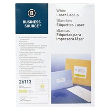 Étiquettes d’adresse premium Paquet de 250 feuilles 1 x 4 po. (5000)