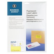 Étiquettes fluorescentes 2 x 4 po. Paquet de 250 jaune