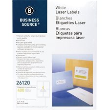 Étiquettes d’adresse premium Paquet de 100 feuilles 3-1 / 2 x 5 po. (400)