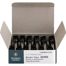 Pince-notes repliables Noir 3 / 4" (pqt 12)