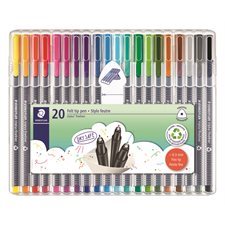 Marqueur Triplus® Fineliner Paquet de 20 couleurs variées