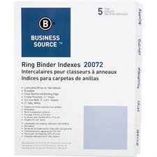 Intercalaires à onglets laminés Blanc 5 onglets