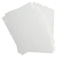 Intercalaires à onglets laminés Blanc 8 onglets