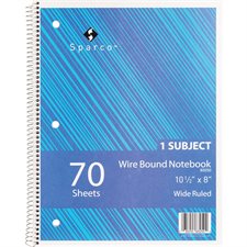 Cahier d'exercice 1 sujet, 140 pages ligné large