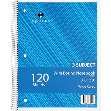 Cahier d'exercice 3 sujets, 240 pages ligné large