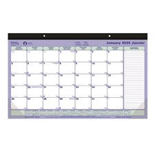 Calendrier sous-main mensuel (2025) 17-3 / 4 x 10-7 / 8 po bilingue