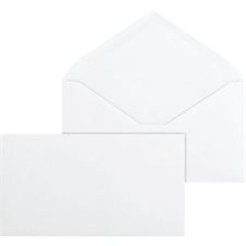 Enveloppe blanche Standard. Rabat en V. Sans fenêtre. #6-3 / 4. 3-5 / 8 x 6-1 / 2 po.
