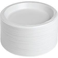 Assiettes rondes en plastique Blanc 10-3 / 4 po