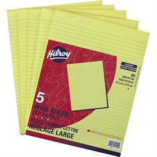 Bloc de papier canari Ligné 5 / 16”. 8-3 / 4 x 10-7 / 8”. 80 feuilles. Bond