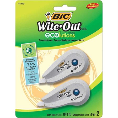 Ruban correcteur mini Wite-out® ecolutions™ paquet de 2