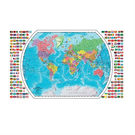 Carte du monde plastifiée anglais