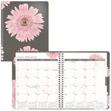 Agenda mensuel marguerite rose (2025)
