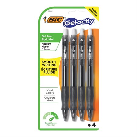 Stylos à bille roulante rétractable Gel-Ocity™ Original Paquet de 4 noir