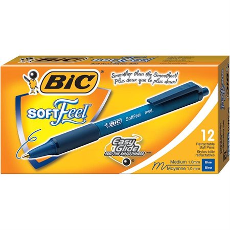 Stylo à bille rétractable Soft Feel® Boîte de 12 bleu