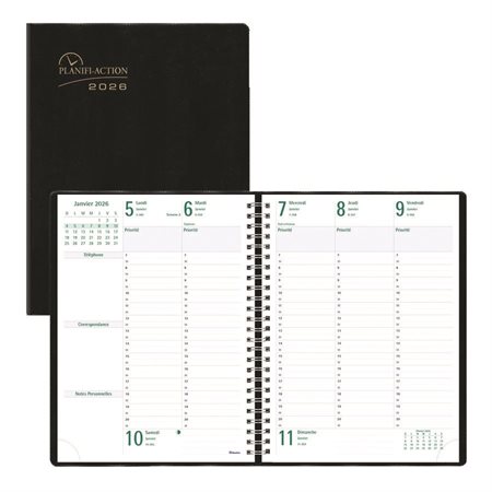Agenda hebdomadaire 5 jours Planifi-Action® (2026) 10-1 / 4 x 7-5 / 8 po français