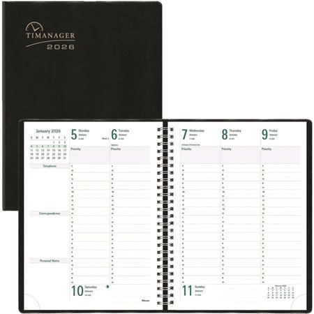Agenda hebdomadaire 5 jours Planifi-Action® (2025) 10-1 / 4 x 7-5 / 8 po anglais