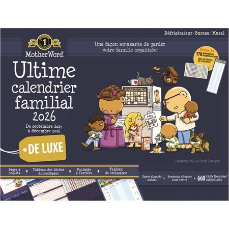 Calendrier familial de frigo MotherWord® (2025-2026) français