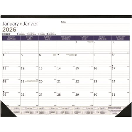 Calendrier sous-main mensuel DuraGlobe (2025) bilingue