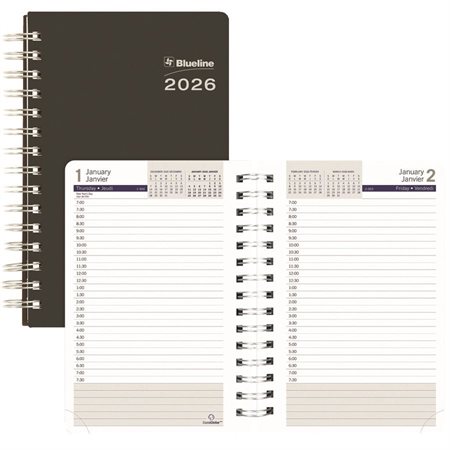Agenda quotidien DuraGlobe™ (2025) Couverture semi-flexible noir