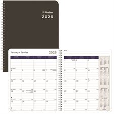 Agenda mensuel DuraGlobe™ (2026) Couverture semi-flexible