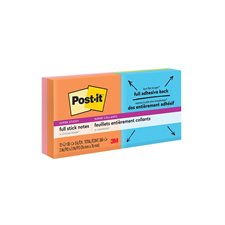 Feuillets entièrement collants Post-it® Super Sticky 3 x 3 po. Coupe de pouce - paquet de 12