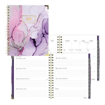 Agenda hebdomadaire  /  mensuel Quartz (2021) mauve