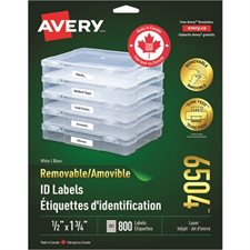 Étiquettes d'identification amovibles 1-3 / 4 x 1 / 2" (800)