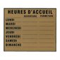 Enseigne électrostatique Heures d'accueil