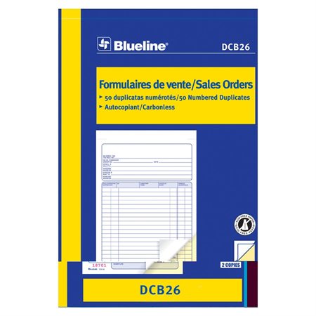 Formulaires de vente 5-3 / 8 x 8 po. duplicata (bilingue)