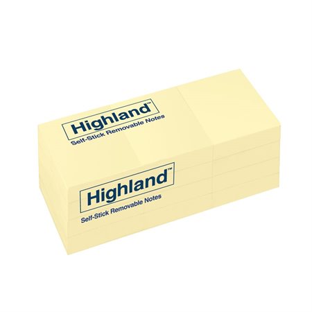 Feuillets autoadhésifs Highland™ Jaune 1-1 / 2 po. x 2 po.