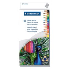 Crayons de couleur triangulaire en bois pqt 12