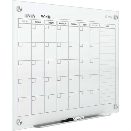 Tableau de calendrier effaçable à sec en verre magnétique Infinity™ 36 x 24 po