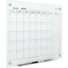 Tableau de calendrier effaçable à sec en verre magnétique Infinity™ 36 x 24 po