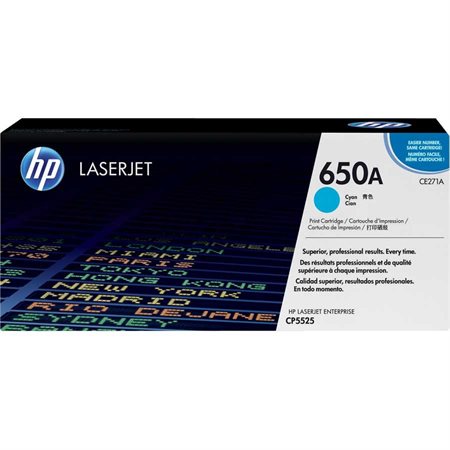 Cartouche de toner HP 650A cyan