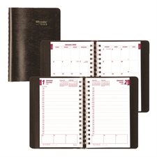 Agenda quotidien (2026) Couverture souple reliure spirale noir