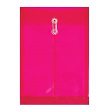 Enveloppe en polyéthylène translucide 9-3 / 4 x 13-1 / 2 po. Ouverture verticale. rouge
