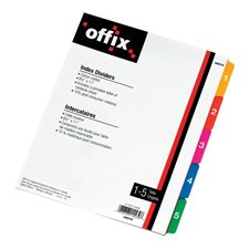 Intercalaires à code couleur Offix® 1-5
