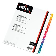 Intercalaires à code couleur Offix® 1-8